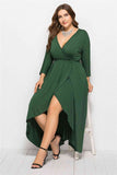 Plus Plunge Wrap Front Dress