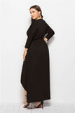 Plus Plunge Wrap Front Dress