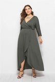 Plus Plunge Wrap Front Dress