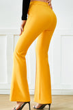 Pleated Flare Pants with Pockets