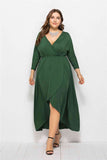 Plus Plunge Wrap Front Dress