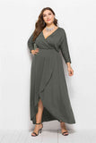 Plus Plunge Wrap Front Dress