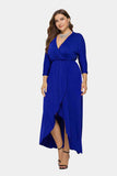 Plus Plunge Wrap Front Dress