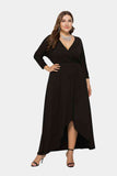 Plus Plunge Wrap Front Dress