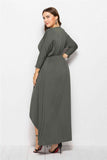 Plus Plunge Wrap Front Dress