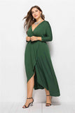 Plus Plunge Wrap Front Dress