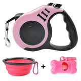 Retractable Dog Leash w/ Waste Bag Dispenser and Bags + Dog Bowl