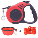 Retractable Dog Leash w/ Waste Bag Dispenser and Bags + Dog Bowl