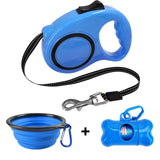 Retractable Dog Leash w/ Waste Bag Dispenser and Bags + Dog Bowl