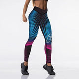 Blue/Pink Push Up Printed Leggings