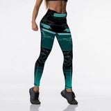 Black/Green Push Up Printed Leggings - Gold Flame | Unique apparel, gadgets and more